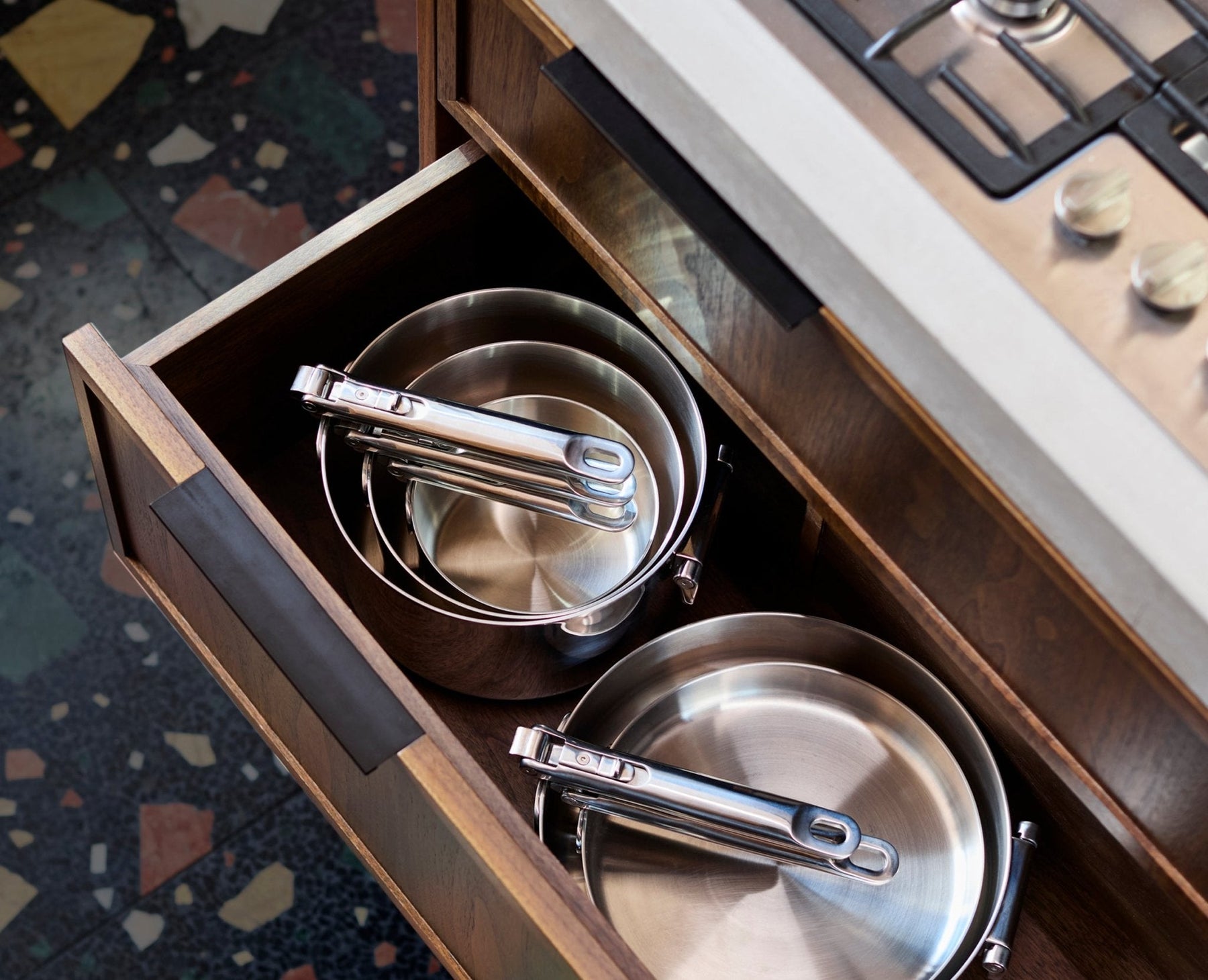 Frigideira Space Steel™ 24cm com Cabo Dobrável