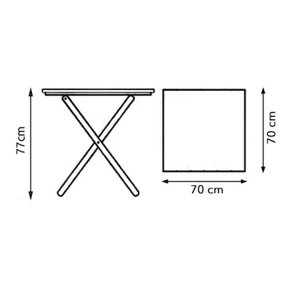 Conjunto Mesa Dobrável Madeira Maciça 70x70 com 4 Cadeiras - Personalizada Jack Daniels - Preta