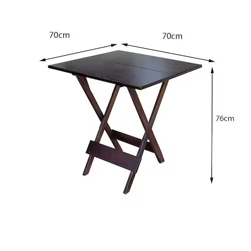 Jogo de Mesa Dobrável 4 Lugares 70x70 Para Bar E Lanchonete - Cor: IMBUIA
