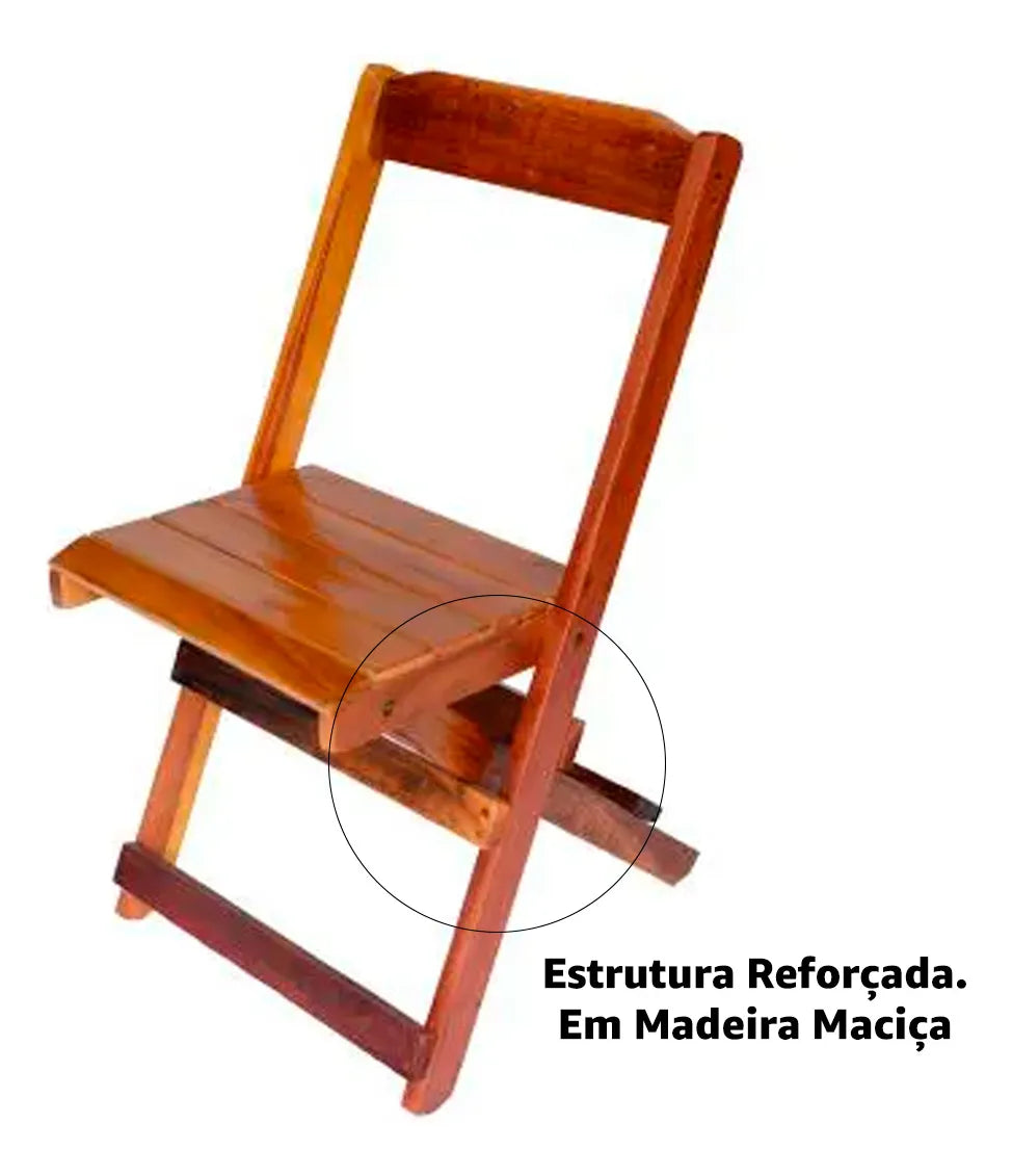 Jogo Conjunto 6 Cadeiras E 1 Mesa Dobrável 1,20x70 Cor Mel