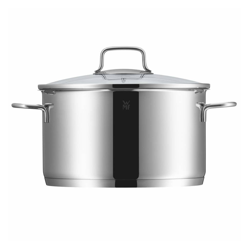 Conjunto de Panelas WMF Inox Cromargan® – 5 Peças Premium com Tampas de Vidro