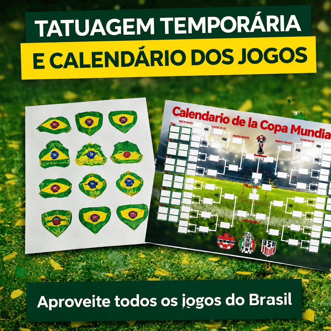 KIT Torcedor Brasil - 12 Peças + BRINDE EXCLUSIVO