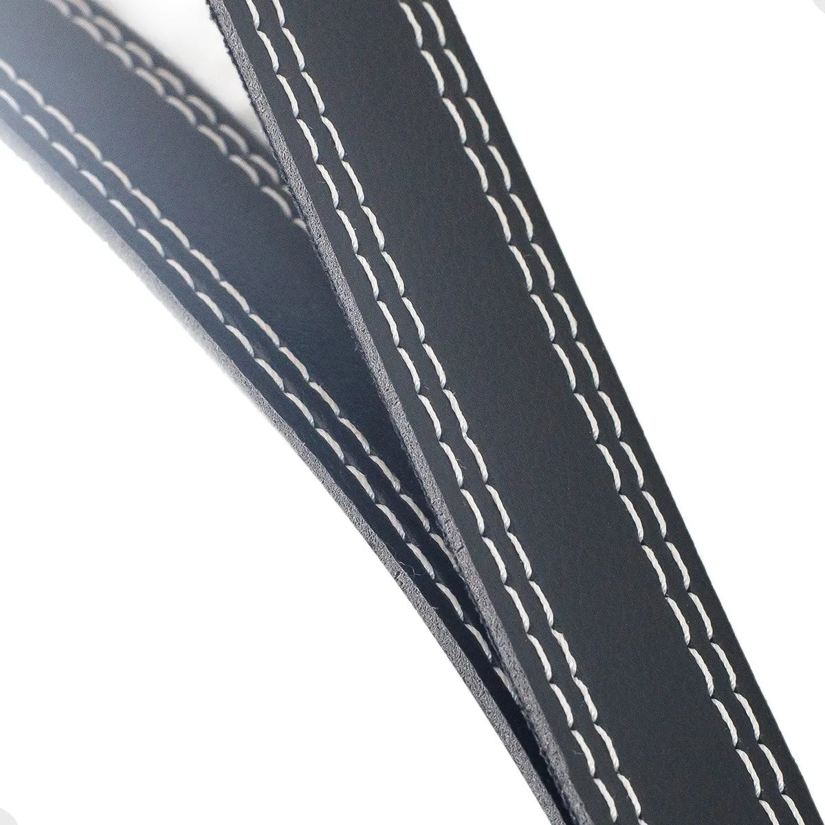 Espelho Adnet Escritório Alça Em Couro 60cm C/ Suporte Pino