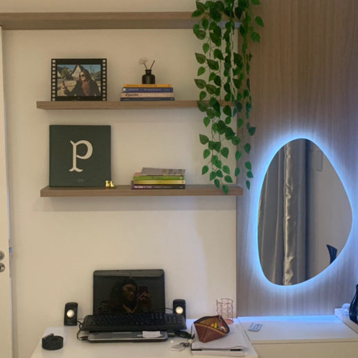 Espelho Orgânico com LED À PILHA