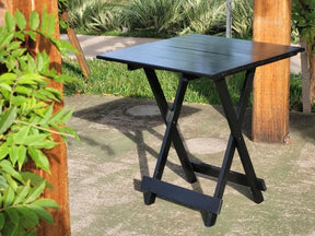Conjunto Mesa Dobrável 70x70 Madeira Maciça, 4 Cadeiras - Cor: Preta