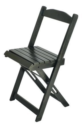 Conjunto Mesa Dobrável 70x70 Madeira Maciça, 4 Cadeiras - Cor: Preta
