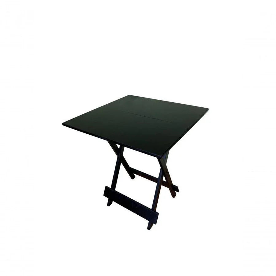 Conjunto Mesa Dobrável Dobrável 70x70, 4 Cadeiras Preto Estofado - LARANJA
