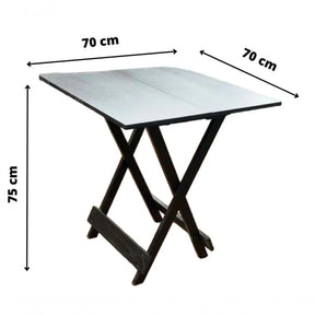 Conjunto Mesa Dobrável 70x70, 4 Cadeiras Preto Estofado - VERMELHO