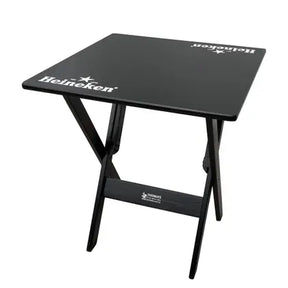 Conjunto Mesa Dobrável Madeira Maciça 70x70 com 4 Cadeiras - Personalizada Jack Daniels - Preta