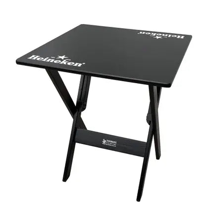Conjunto Mesa Dobrável Madeira Maciça 70x70 com 4 Cadeiras - Personalizada Jack Daniels - Preta