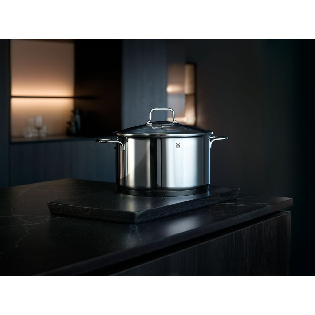 Conjunto de Panelas WMF Inox Cromargan® – 5 Peças Premium com Tampas de Vidro