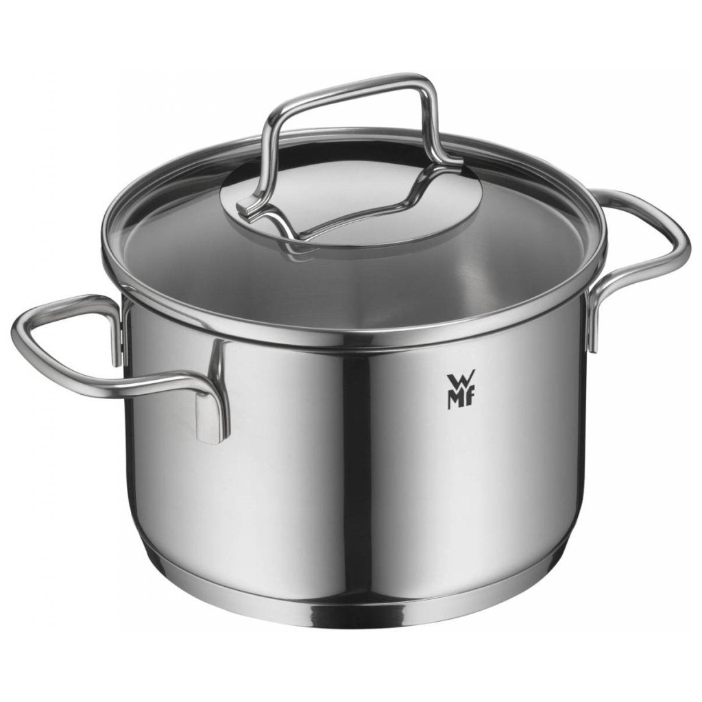 Conjunto de Panelas WMF Inox Cromargan® – 5 Peças Premium com Tampas de Vidro