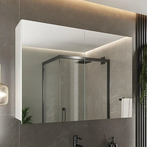 Espelheira para Banheiro 2 Portas 2 Prateleiras Malbec Branco