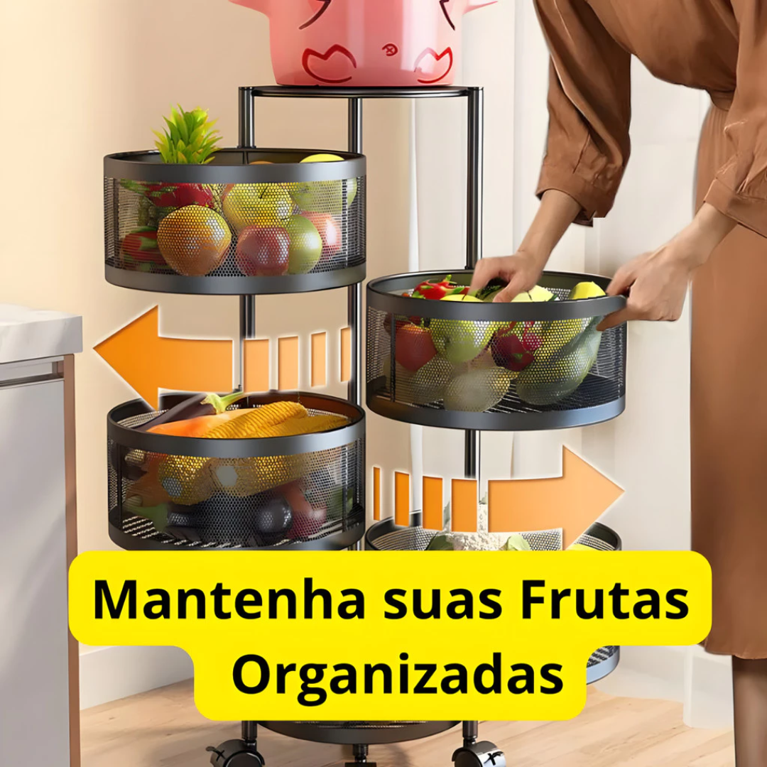 Fruteira Giratória com Rodinhas