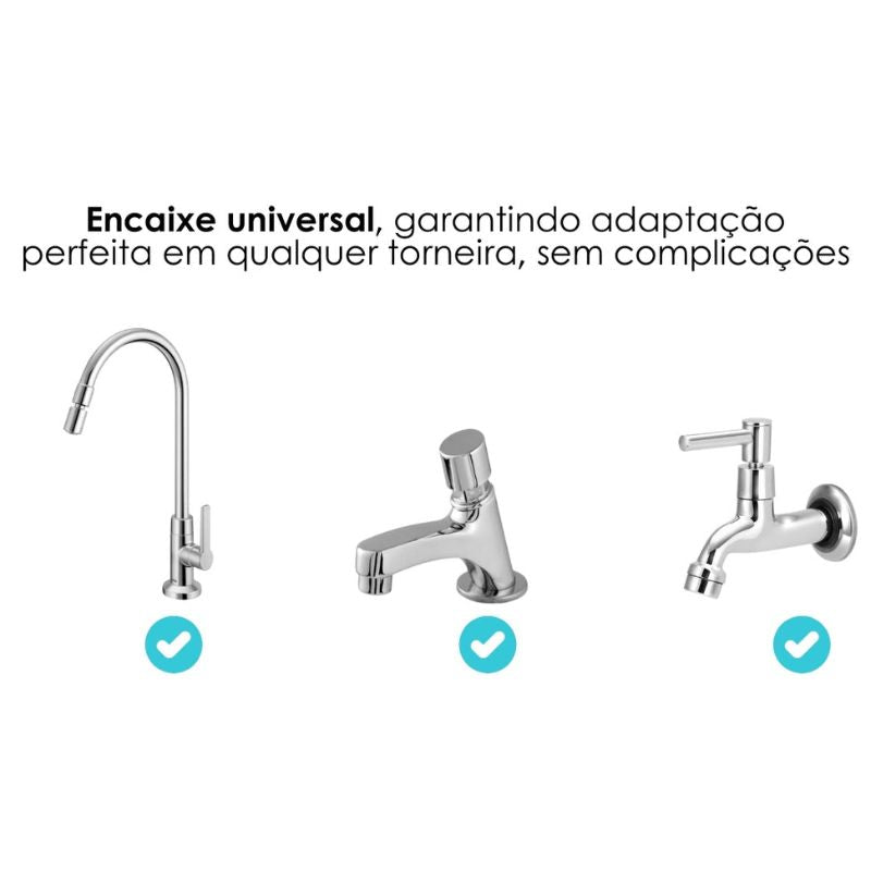 Bico de Torneira Universal 360º com 3 Modos de Água