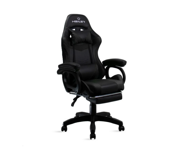 Cadeira Gamer Preto Reclinável Com Apoio Pés