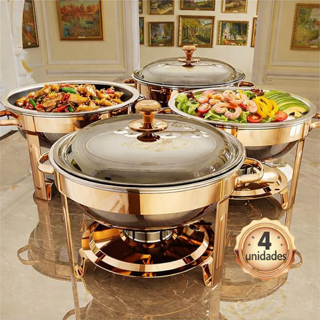 ServeLux™ Rechaud Premium - Conjunto com 4 unidades + Frete Grátis