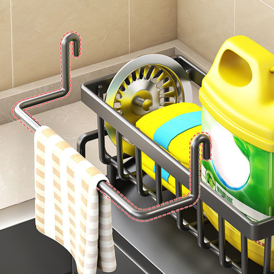 Suporte para Utensílios de Cozinha Auto-Drenagem