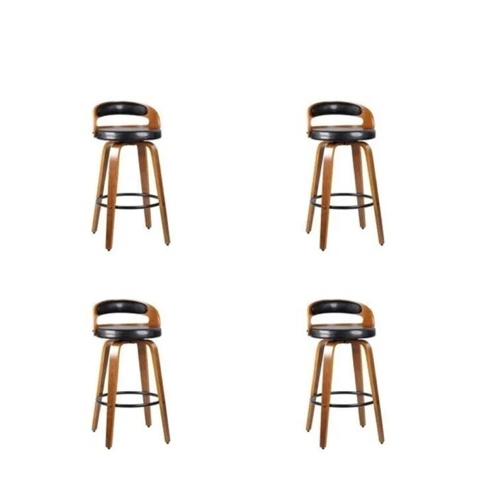 Kit 4 Banquetas para Cozinha Altas Giratórias Madeira Roma