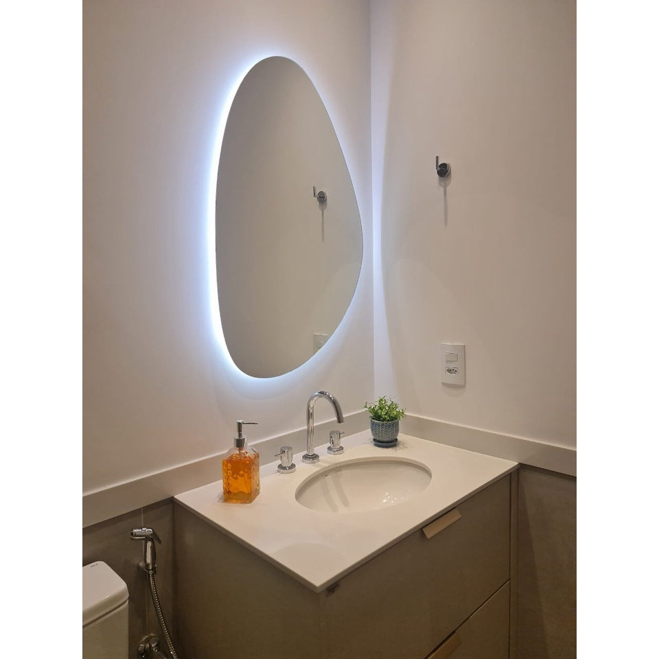 Espelho Orgânico com LED À PILHA
