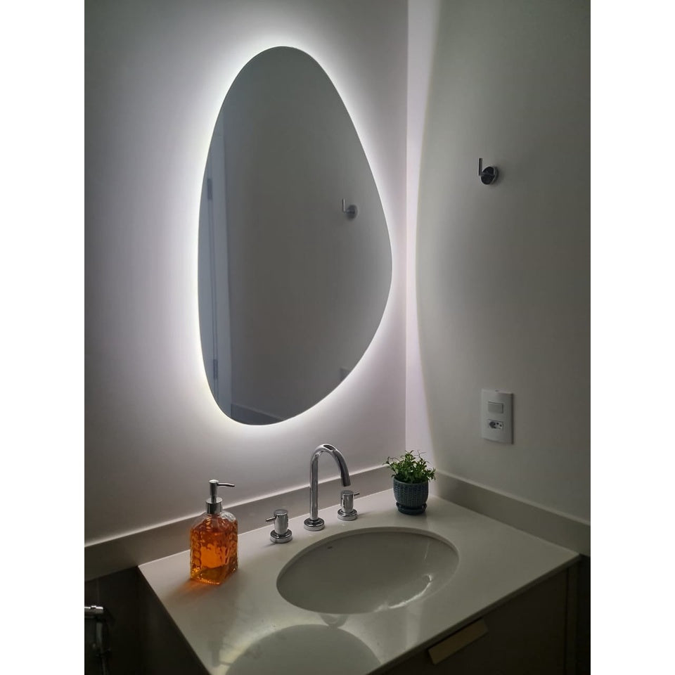 Espelho Orgânico com LED À PILHA