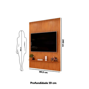 Painel para TV até 65 Polegadas Ripado 240x183cm |BLACKFRIDAY|