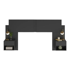 Cabeceira Extensível Casal/Queen com 2 Mesas de Cabeceira - 100% MDF [Kit Completo]