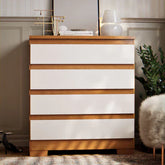 Cômoda Imperial 4 Gavetas Compacta - Branco/Nature Off White [Acabamento Premium]