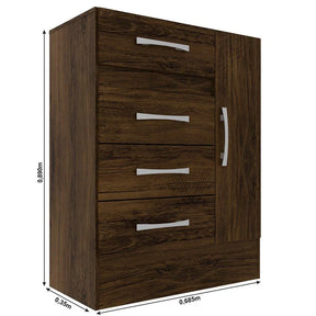 Cômoda Sapateira 4 Gavetas 1 Porta Cacau |BLACKFRIDAY|