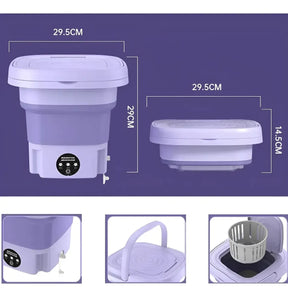 Mini Máquina Lavar Roupas Balde Lavadora Dobrável Portátil