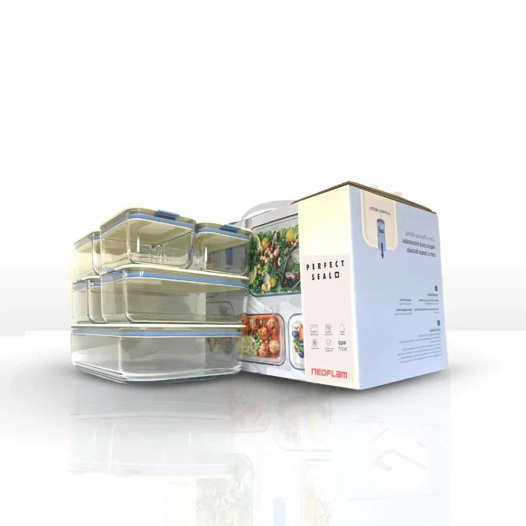 Perfect Seal™ Neoflam – 7 Potes de Vidro Herméticos