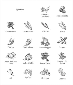 Kit Organizador de Temperos Kinders – 15 Potes Herméticos (200ml)